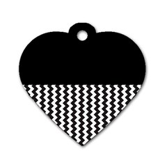 Blackandwhitechevron6000 Dog Tag Heart (two Sides)