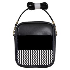 Blackandwhitechevron6000 Girls Sling Bags