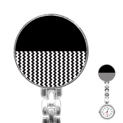 Blackandwhitechevron6000 Stainless Steel Nurses Watches