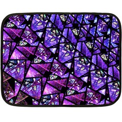  Blue Purple Shattered Glass Double Sided Fleece Blanket (mini) 