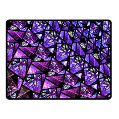  Blue Purple Shattered Glass Double Sided Fleece Blanket (small) 