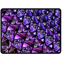  Blue Purple Shattered Glass Double Sided Fleece Blanket (large) 