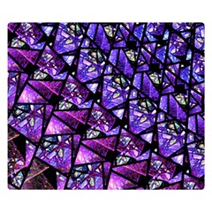  Blue Purple Shattered Glass Double Sided Flano Blanket (small) 