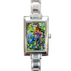 The Neon Garden Rectangle Italian Charm Watches by rokinronda