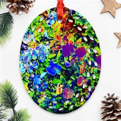 The Neon Garden Oval Filigree Ornament (2-side)  by rokinronda