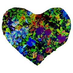 The Neon Garden Large 19  Premium Flano Heart Shape Cushions