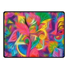 Colorful Floral Abstract Painting Double Sided Fleece Blanket (small)