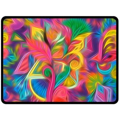 Colorful Floral Abstract Painting Double Sided Fleece Blanket (large)