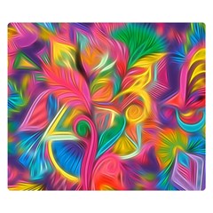 Colorful Floral Abstract Painting Double Sided Flano Blanket (small)