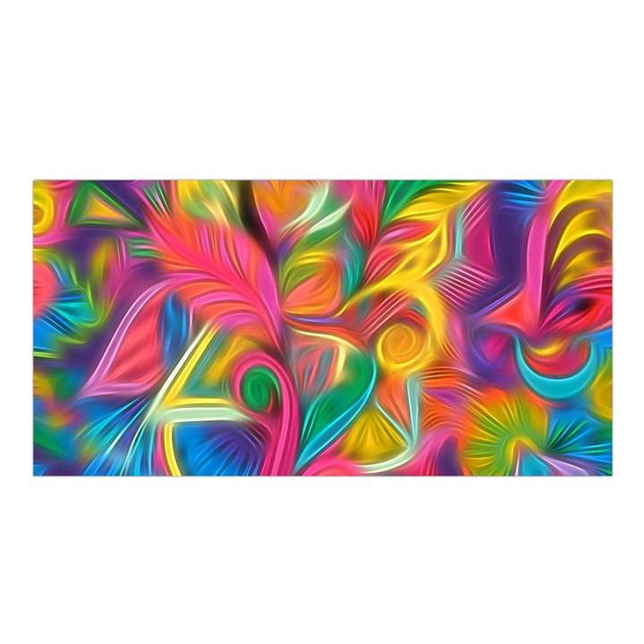 Colorful Floral Abstract Painting Satin Shawl