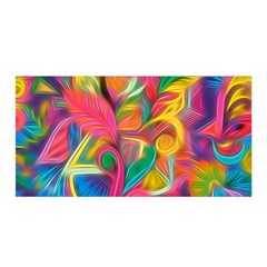 Colorful Floral Abstract Painting Satin Wrap