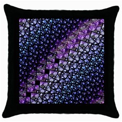 Dusk Blue And Purple Fractal Throw Pillow Case (black)