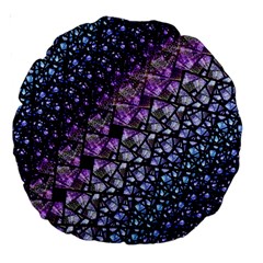 Dusk Blue And Purple Fractal Large 18  Premium Round Cushion 