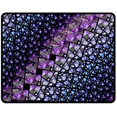 Dusk Blue And Purple Fractal Double Sided Fleece Blanket (medium)