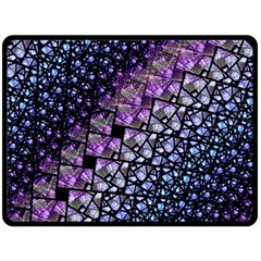 Dusk Blue And Purple Fractal Double Sided Fleece Blanket (large)