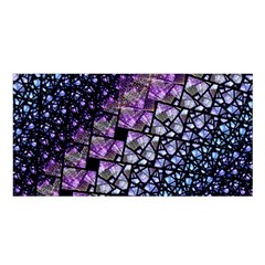 Dusk Blue And Purple Fractal Satin Shawl