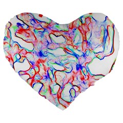 Soul Colour Light Large 19  Premium Flano Heart Shape Cushions by InsanityExpressed