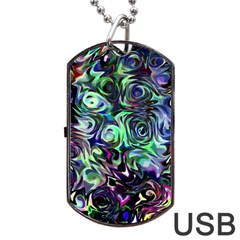 Colour Play Flowers Dog Tag Usb Flash (one Side) by InsanityExpressed