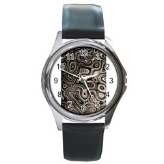 Tile Reflections Alien Skin Dark Round Metal Watches