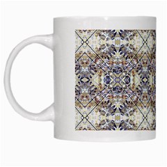 Oriental Geometric Floral Print White Mugs