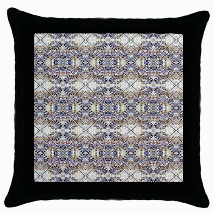 Oriental Geometric Floral Print Throw Pillow Cases (Black)