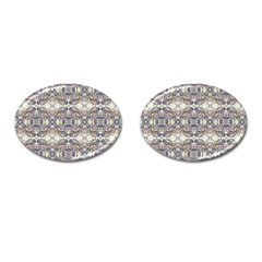 Oriental Geometric Floral Print Cufflinks (oval)