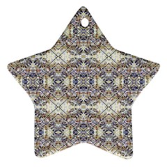 Oriental Geometric Floral Print Star Ornament (two Sides) 