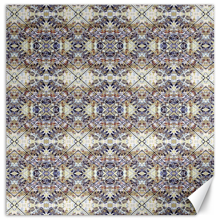 Oriental Geometric Floral Print Canvas 12  x 12  