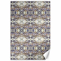 Oriental Geometric Floral Print Canvas 20  X 30  