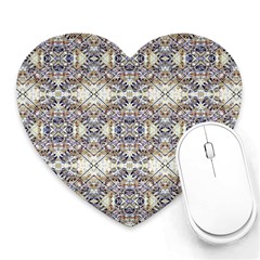 Oriental Geometric Floral Print Heart Mousepads