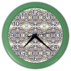 Oriental Geometric Floral Print Color Wall Clocks by dflcprints