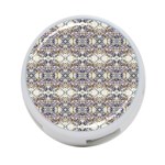 Oriental Geometric Floral Print 4-Port USB Hub (Two Sides)  Front