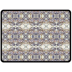 Oriental Geometric Floral Print Fleece Blanket (large)  by dflcprints