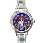 Robot Butterfly Round Italian Charm Watches Front