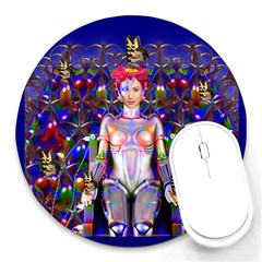 Robot Butterfly Round Mousepads