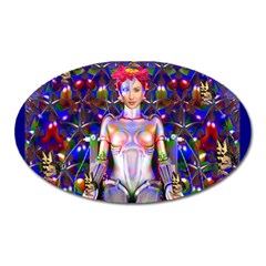 Robot Butterfly Oval Magnet by icarusismartdesigns