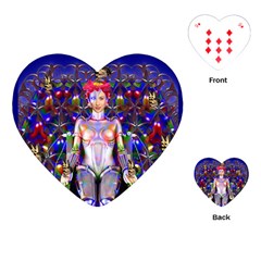 Robot Butterfly Playing Cards (heart)  by icarusismartdesigns