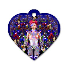 Robot Butterfly Dog Tag Heart (one Side)