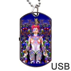 Robot Butterfly Dog Tag Usb Flash (one Side)