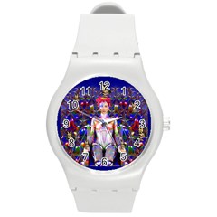 Robot Butterfly Round Plastic Sport Watch (m)