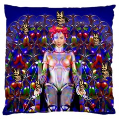 Robot Butterfly Large Cushion Cases (two Sides)  by icarusismartdesigns