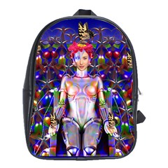 Robot Butterfly School Bags (xl)  by icarusismartdesigns