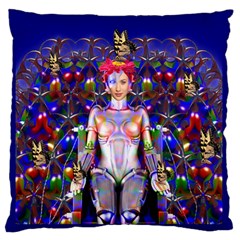 Robot Butterfly Large Flano Cushion Cases (one Side) 