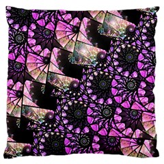 Hippy Fractal Spiral Stacks Large Cushion Cases (two Sides) 