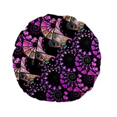 Hippy Fractal Spiral Stacks Standard 15  Premium Round Cushions by KirstenStar