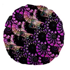 Hippy Fractal Spiral Stacks Large 18  Premium Round Cushions