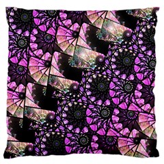 Hippy Fractal Spiral Stacks Large Flano Cushion Cases (two Sides) 