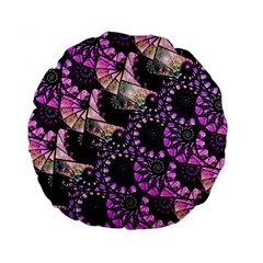 Hippy Fractal Spiral Stacks Standard 15  Premium Flano Round Cushions