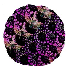 Hippy Fractal Spiral Stacks Large 18  Premium Flano Round Cushions