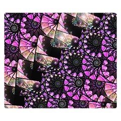 Hippy Fractal Spiral Stacks Double Sided Flano Blanket (small)  by KirstenStar